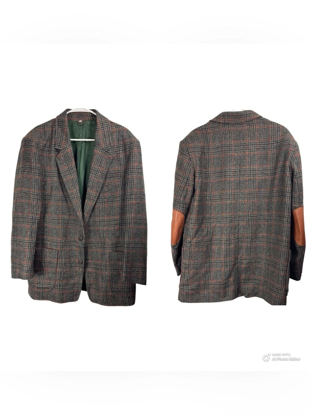 Vintage Freedom Wear Size 40 Irish Tweed Multicolor Elbow Patches Country Blazer